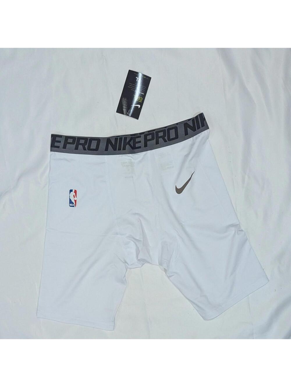 Nike Pro Combat NBA Compression Shorts Men's L White Dri-FIT Basketball NWT - Picture 2 of 5